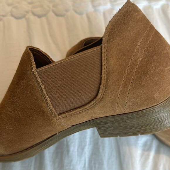 Bjorndal Gianna camel leather booties elastic interior side Sz 8 Bjorn dal - Picture 9 of 11